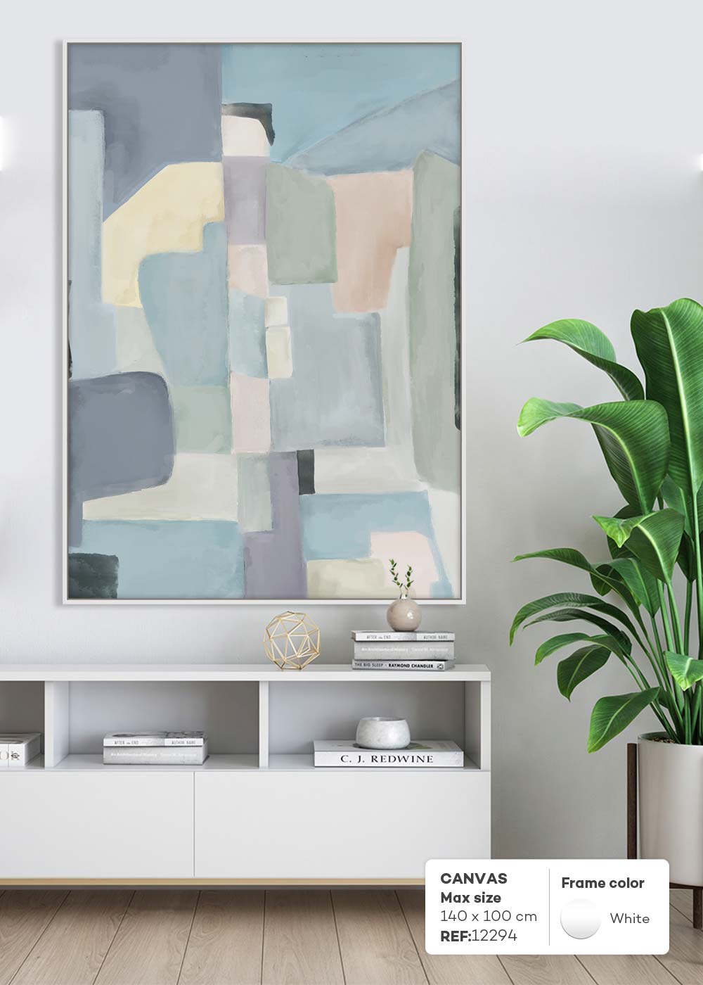 CUADRO ABSTRACTO TONOS PASTELES  12294 (140 x 100cm)