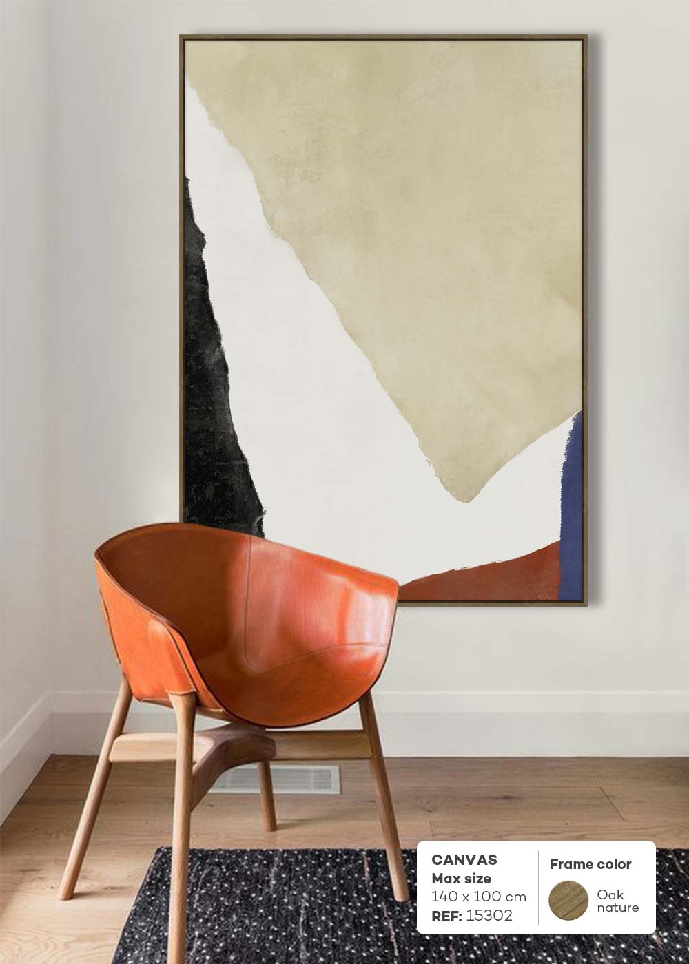 CUADRO ABSTRACTO HOJAS DE PAPEL 15302 (140 x 100cm)
