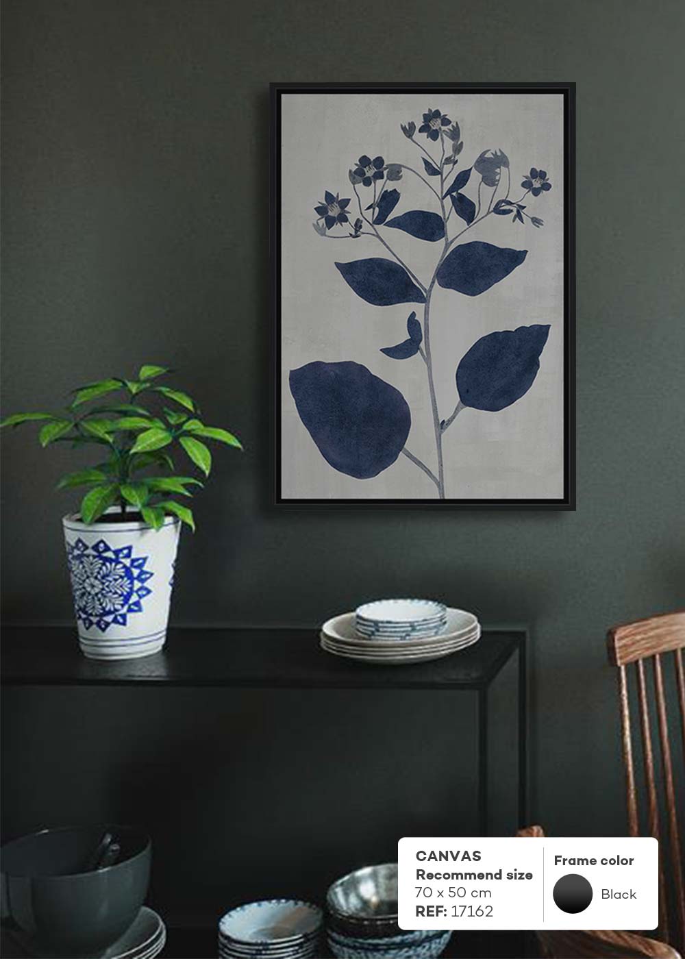 CUADRO RAMAS Y FLORES 17162 (50 x 70cm)