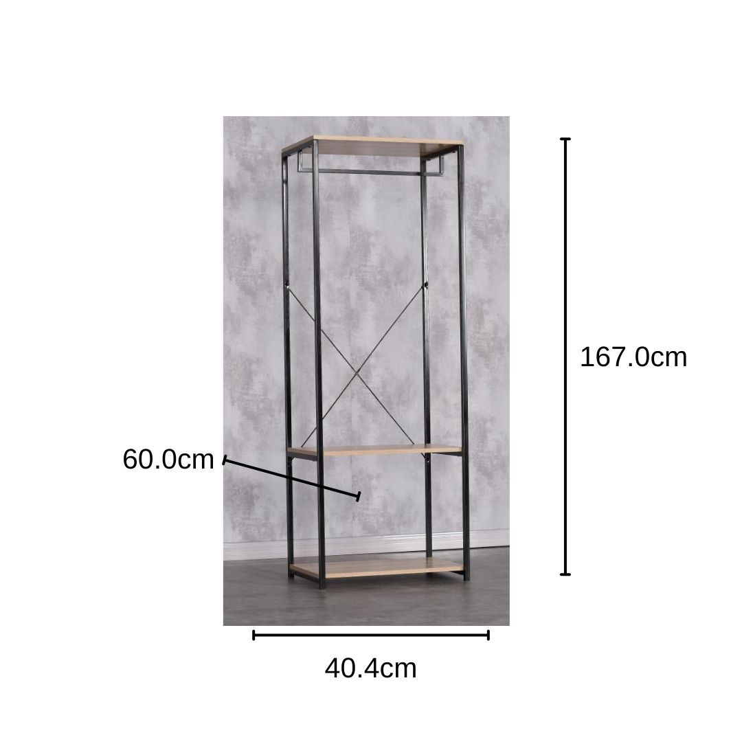 CLOSET INDUSTRIAL 2 NIVELES NEGRO YG6017DLGZ (60 x 40.4 x 167cm) 2