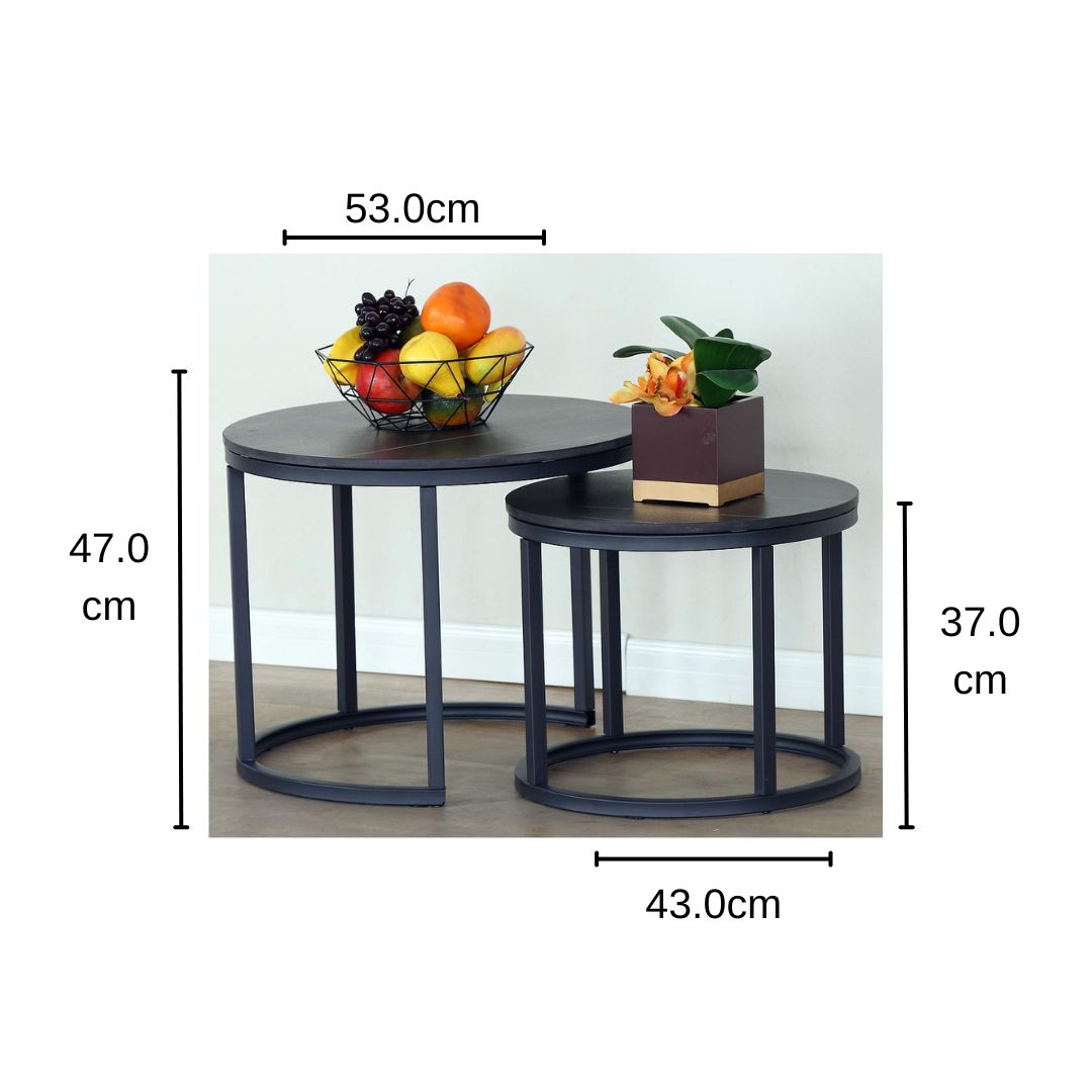 SET MESAS AUXILIARES INDUSTRIALES 2PZS YCJ5345T (53 x 53 x 47cm / 37 x 37 x 43cm) 2
