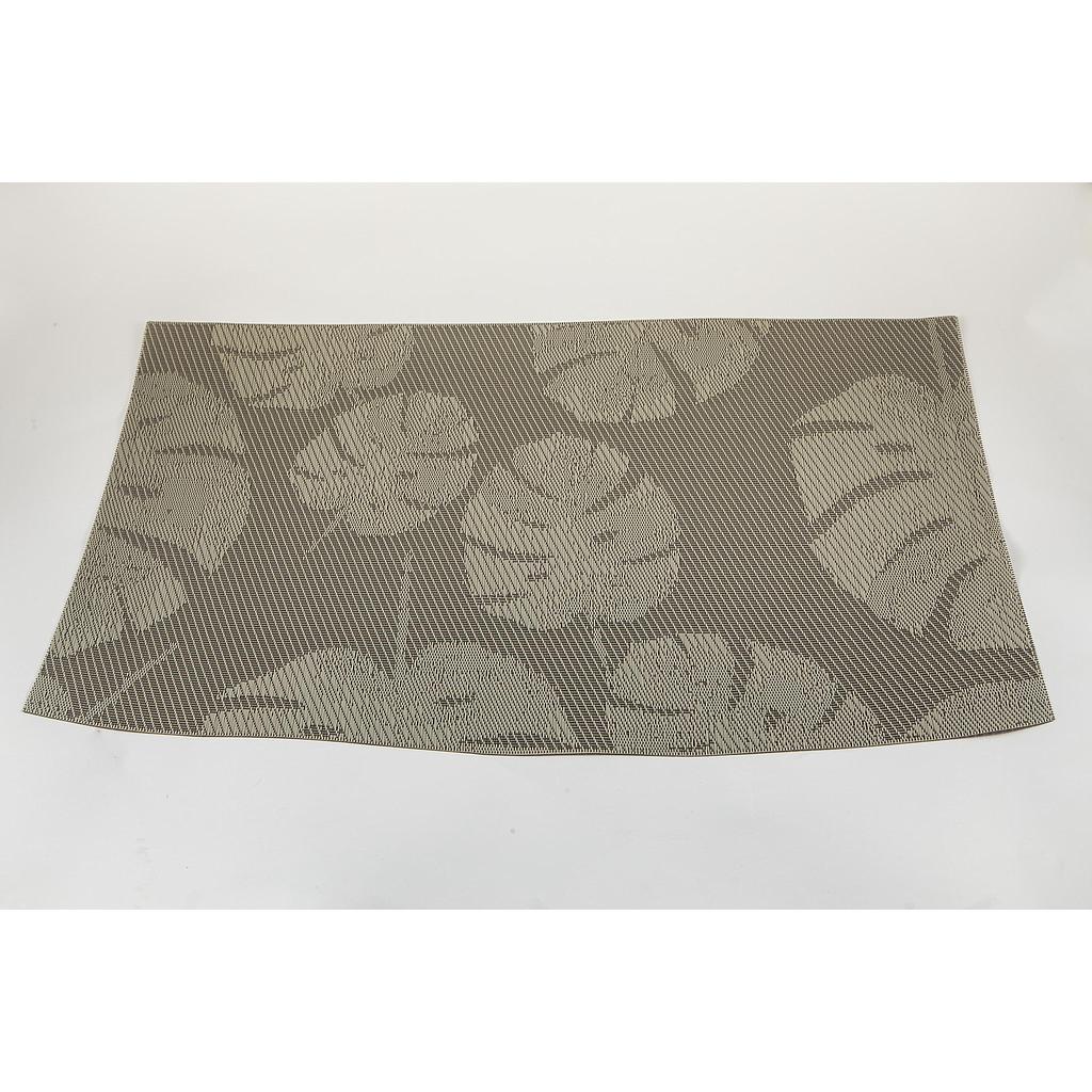 INDIVIDUAL RECTANGULAR DISENO HOJAS GRIS 2HM42-12GR (30 x 45cm)