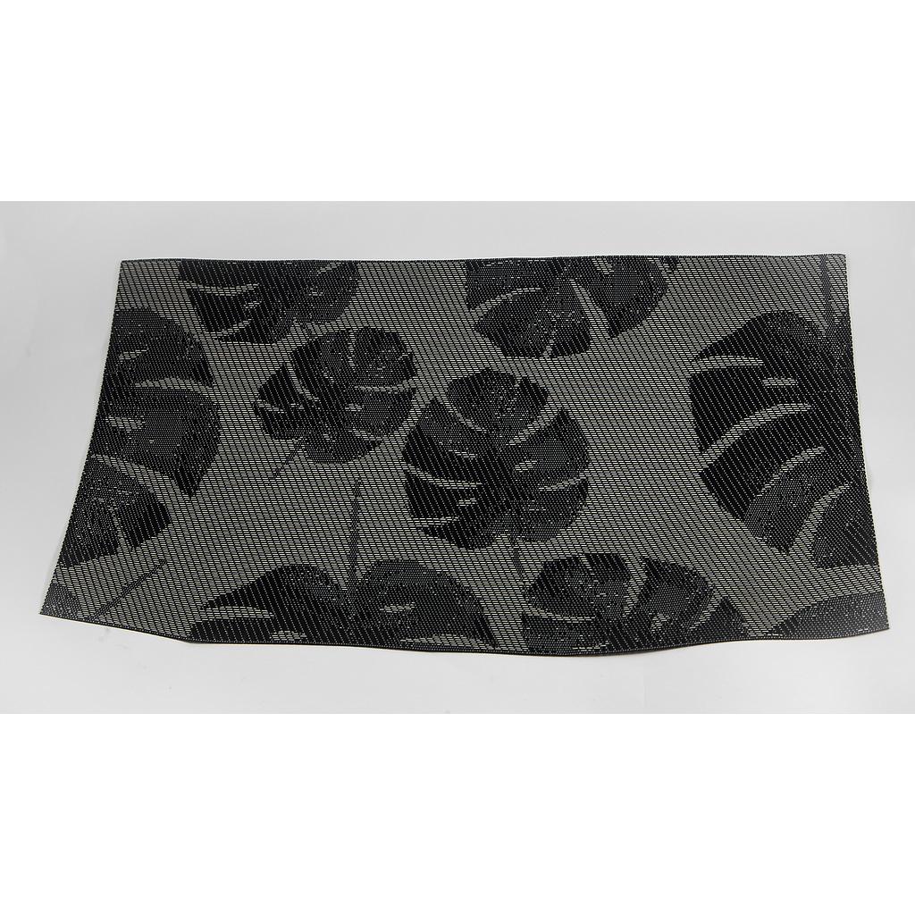 INDIVIDUAL RECTANGULAR DISENO HOJAS NEGRO 2HM42-12NE (30 x 45cm)