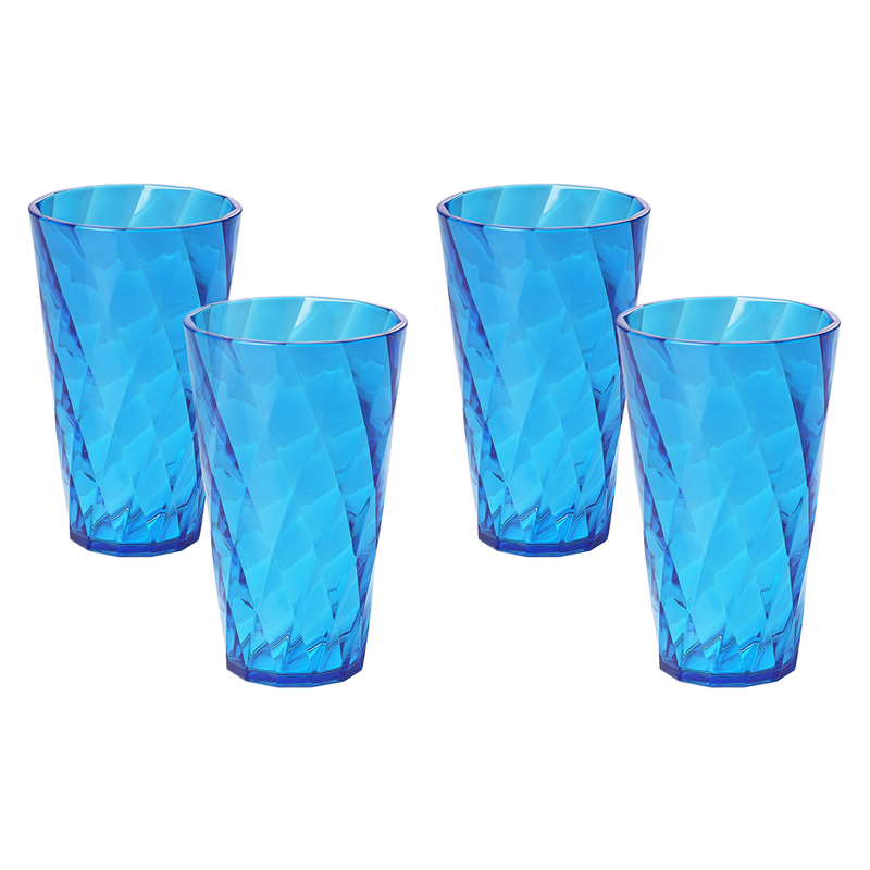 VASOS DIAMOND TURQUESA 4PZS M5364TC (9 x 9 x 15cm)