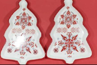 PLATO PORCELANA DISENO ARBOL NAVIDENO S03889 UY16611