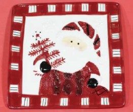 PLATO CUADRADO DOLOMITA DISENO NAVIDEÑO PAPA NOEL S03907 UY19008