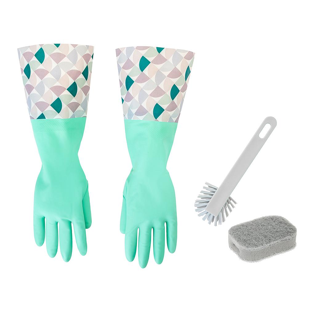 JUEGO ESSENTIAL LAVAPLATOS &amp; ESPONJA &amp; GUANTES CV9884