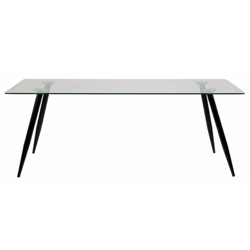 MESA DE COMEDOR PHILADELPHIA VIDRIO TEMPLADO 10MM PATAS NEGRO XYDT-297NE (120 x 80 x 75cm)