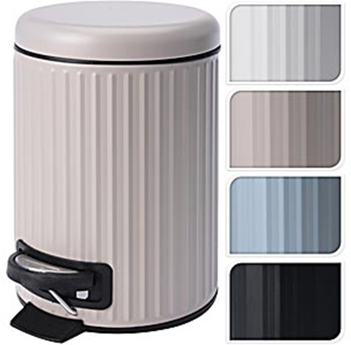 BASURERO METALICO CON PEDAL GRIS 106000010A (25.5 x 17 / 3lt.)