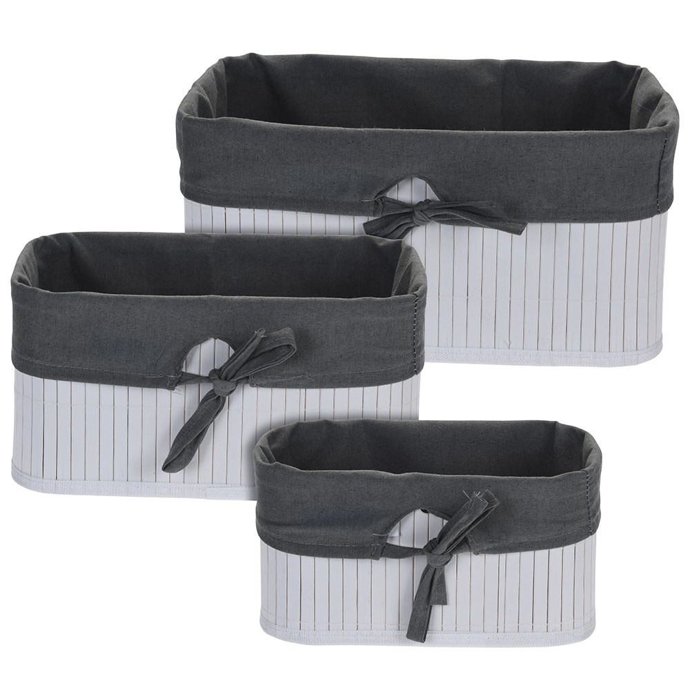CESTA ORGANIZADORAS BAMBU BLANCO MEDIANA MA1000030M (29 x 19 x 14cm)