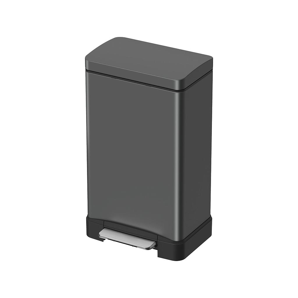 BASURERO ACERO INOX GRIS TITANIO LASE 30lt JH-8858TG2 (36.1 x 31.9 x 63cm)