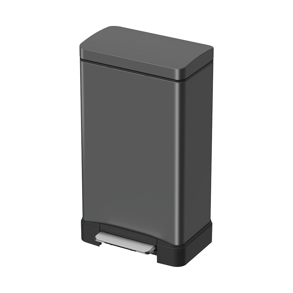 BASURERO ACERO INOX GRIS TITANIO LASE 45lt JH-8858TG3 (40 x 34.5 x 68.7cm)