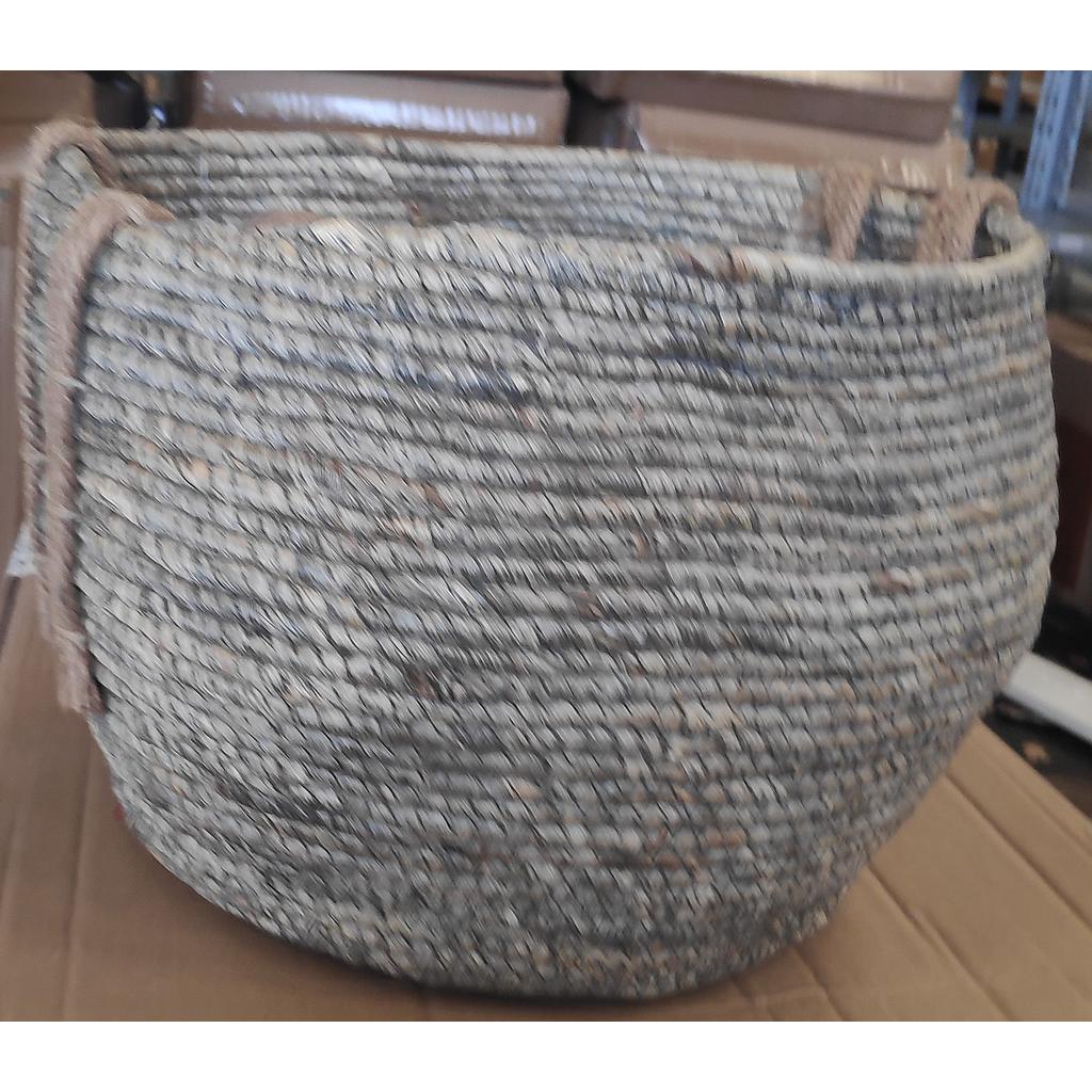 CESTA CUERDAS CON MANGOS GRANDE CAFE JASPEADO 2HM8-1CG (30cm)