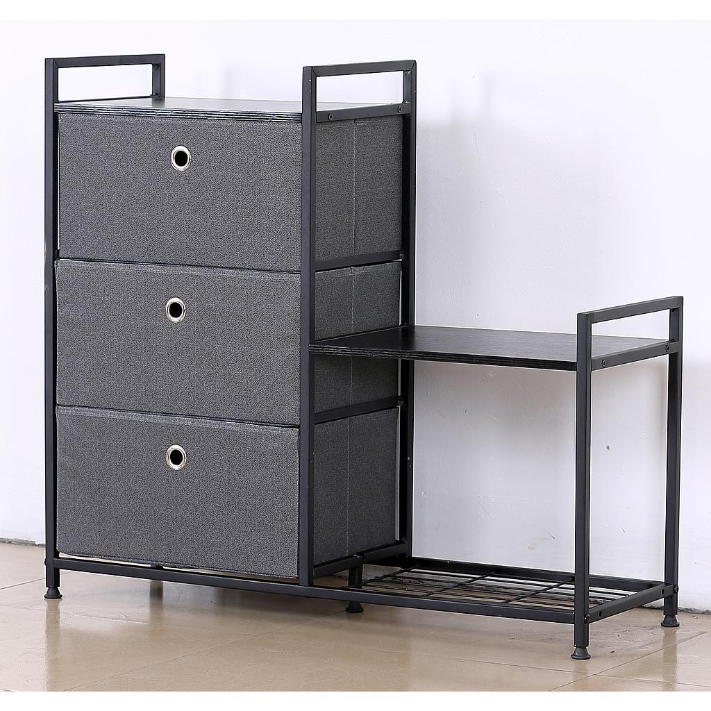 COMODA INDUSTRIAL 3 CAJONES NEGRO SNG852976F0512TN (85 x 29 x 76cm)