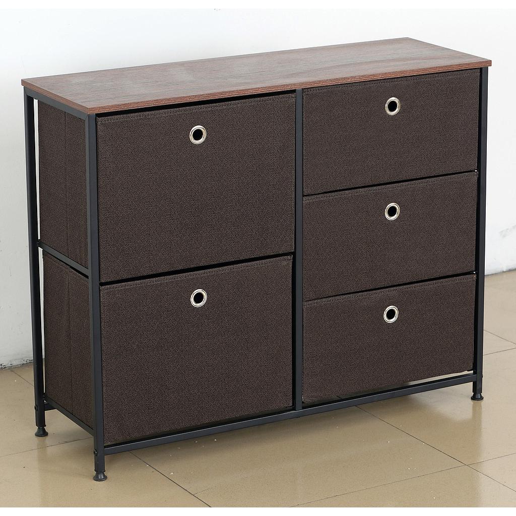 COMODA INDUSTRIAL 5 CAJONES MARRON SNG863070 (86 x 30 x 70cm)