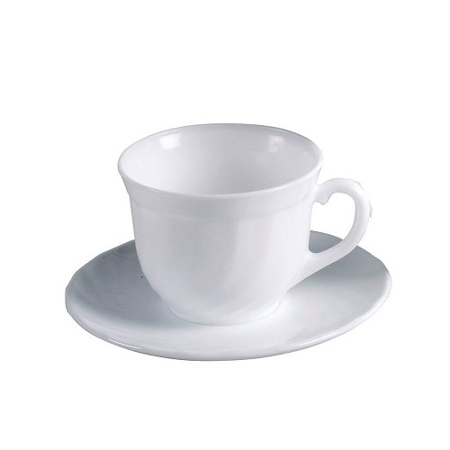 SET TAZAS C/PLATO TRIANON 6PZS BLANCO E8845