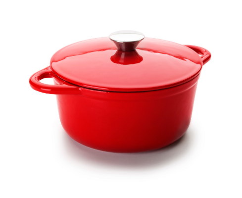 OLLA DE HIERRO FUNDIDO COCOTTE REDONDA ROJA IB 725924R (24 x 11.50cm)