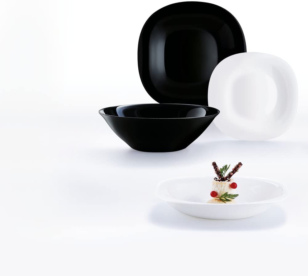 JUEGO VAJILLA CARINE 19PZS BLANCO/NEGRO N1491