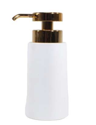 DISPENSADOR JABON BLANCO/DORADO S05117 (8 x 18cm)