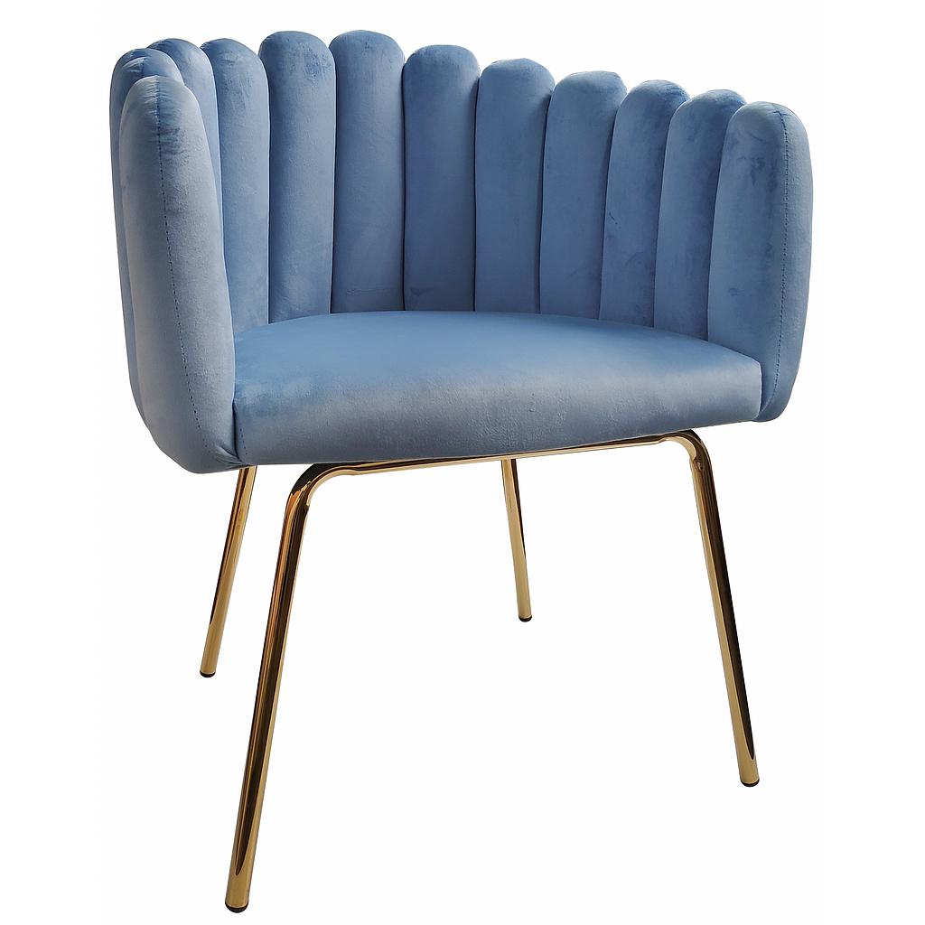 SILLA CINCINNATI TERCIOPELO AZUL PATAS DORADAS CS-F085AZ