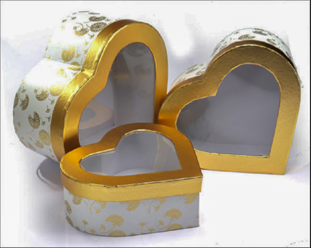 CAJA DE REGALO CORAZON BLANCO DORADO GRANDE IM21-815G