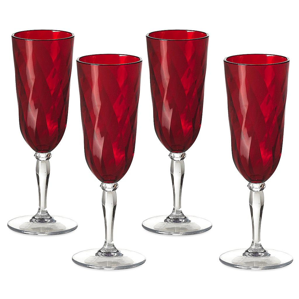 SET COPAS DIAMOND FLAUTA ROJO 4PZ M5344RR (7 × 7 × 19cm)