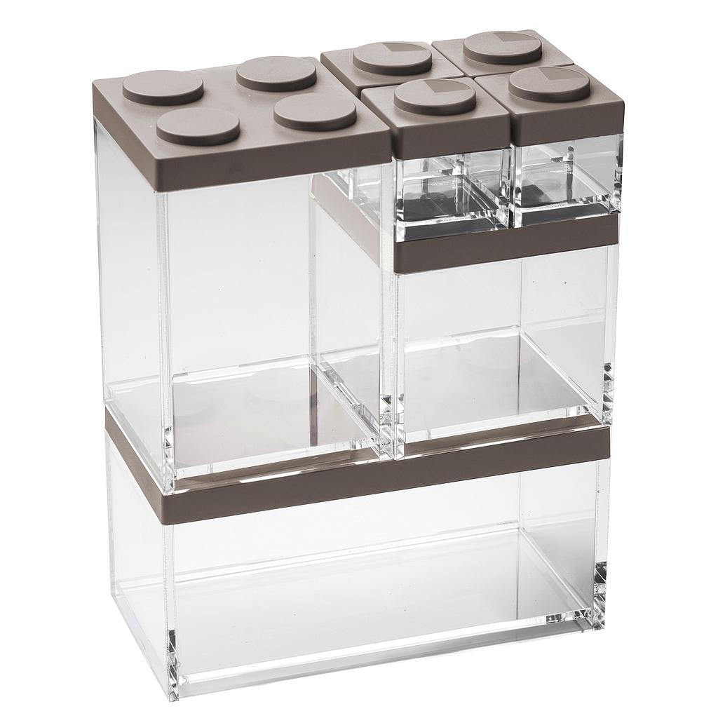 SET CONTENEDORES BRICKSTORE GRIS M6530TE 7PZS (4 x 0,1 / 1 x 0,5 / 1 x 1 / 1 x 1,5lt)