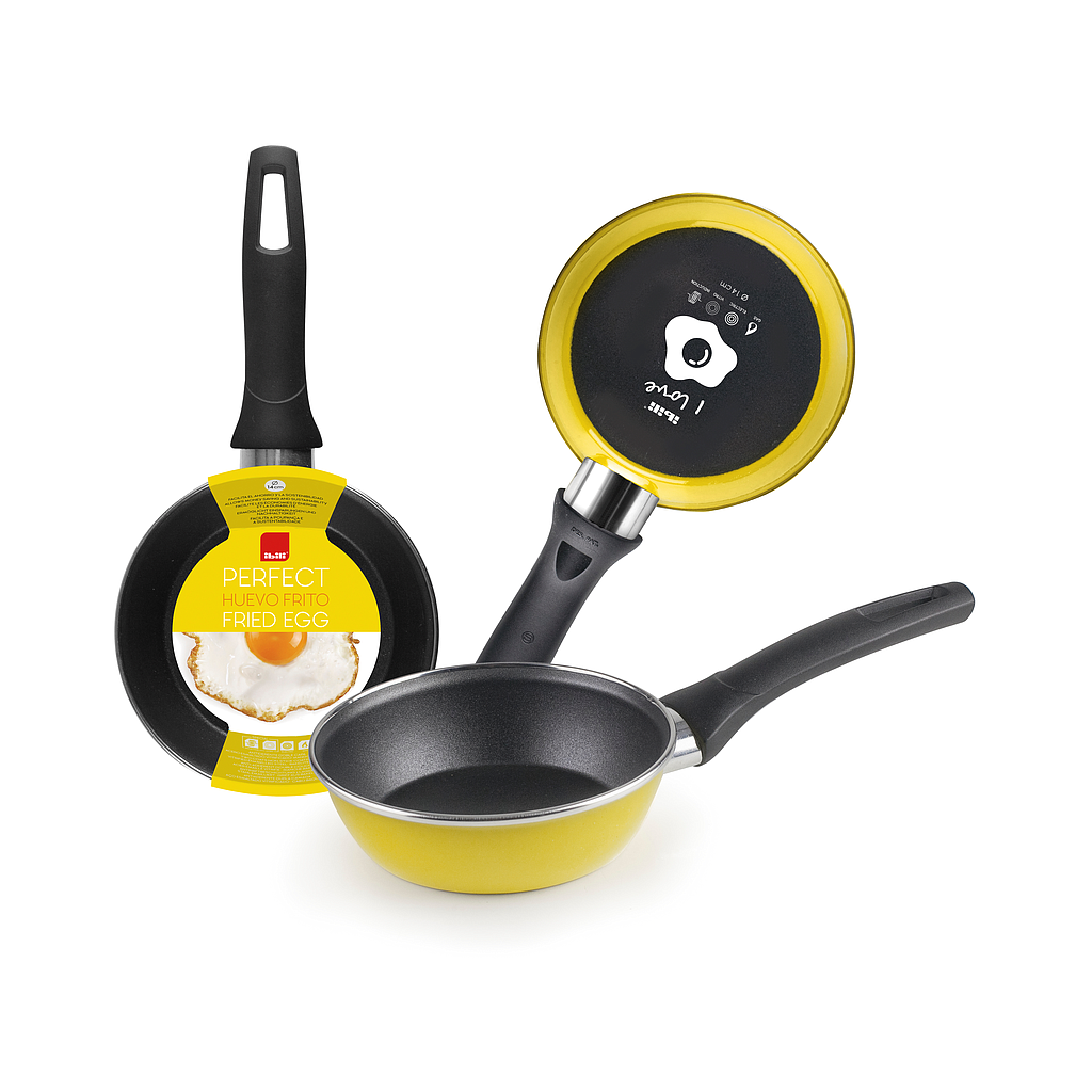 SARTEN ANTIADHERENTE AMARILLO 930014B (14cm)