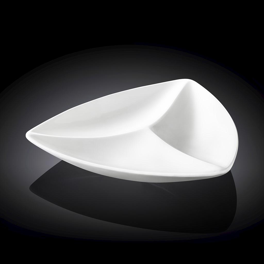BANDEJA TRIANGULAR C/DIVISIONES BLANCO M29777 (20cm)