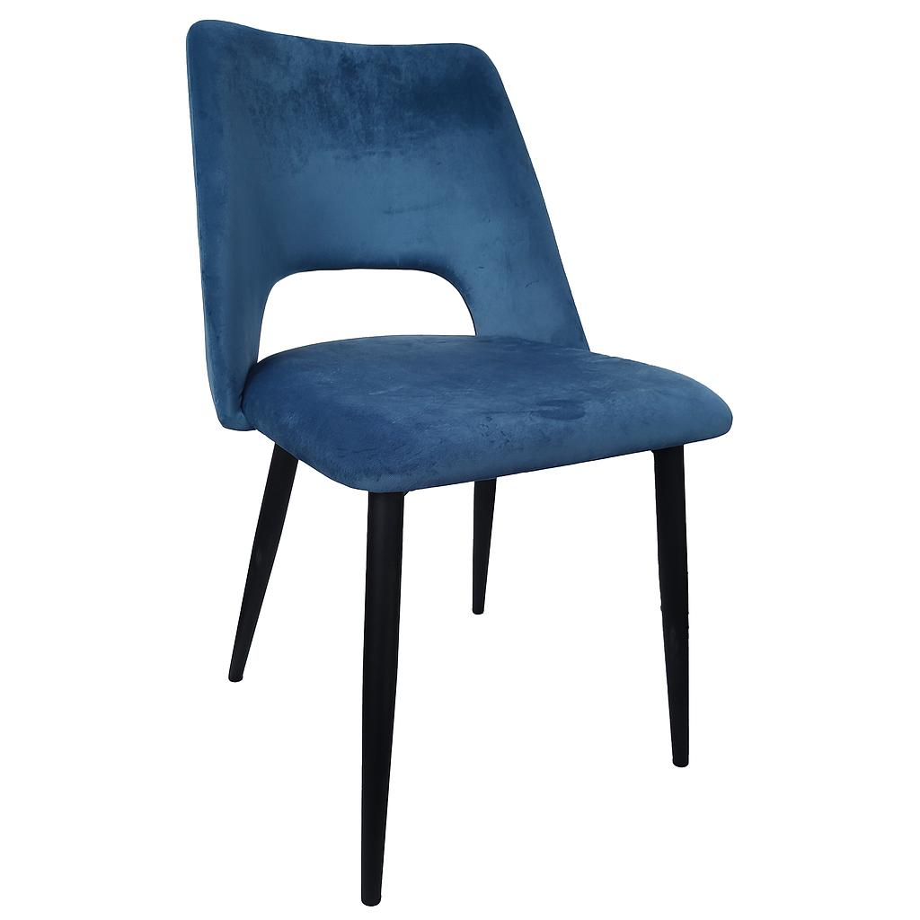 SILLA WILLIAMS TERCIOPELO AZUL PATAS NEGRAS E2135-62 (56 x 46 x 82cm)