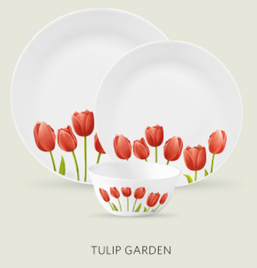 JUEGO VAJILLA OPAL IVORY TULIP GARDEN 20PZS S03877TG