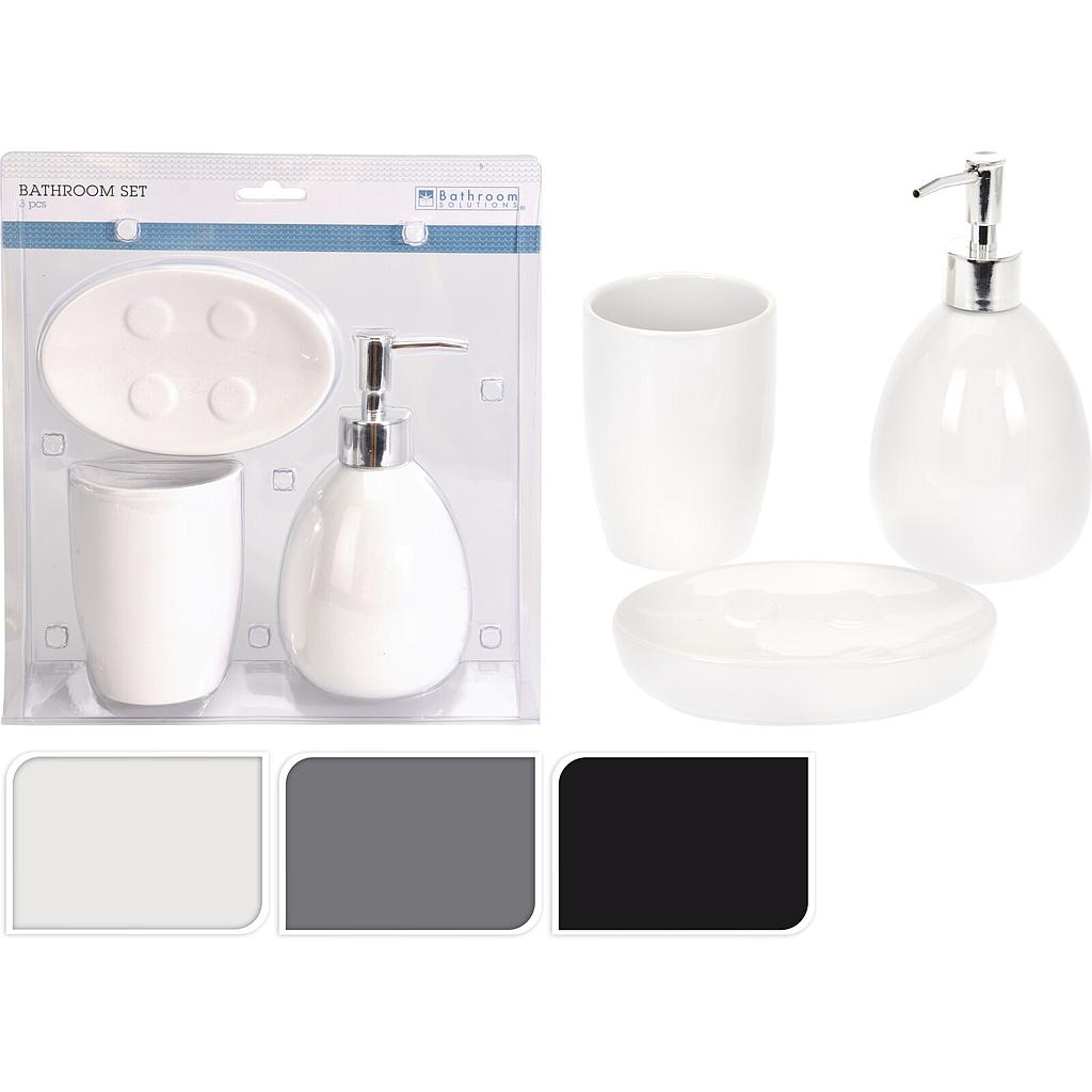 SET ACCESORIOS DE BANO GRIS 3PZS 795600090GR