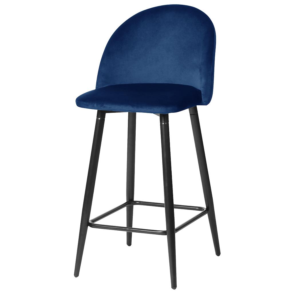 TABURETE ORLEANS TERCIOPELO AZUL  OSCURO PATAS NEGRAS UDC8054/V062-49 (1.04 x 74 x 37 x 40cm)