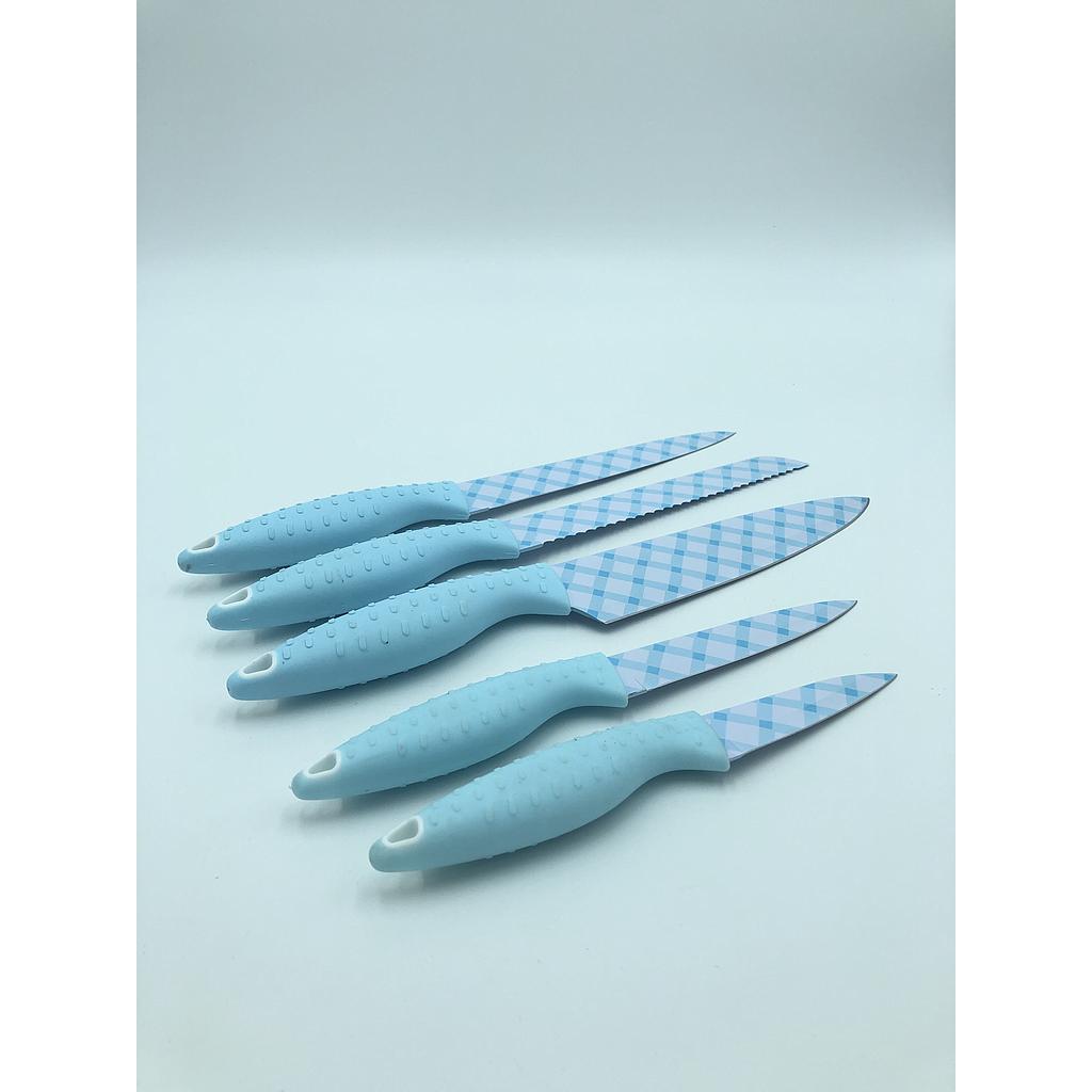 SET CUCHILLOS 5PZS AZUL 2HM21-19AZ