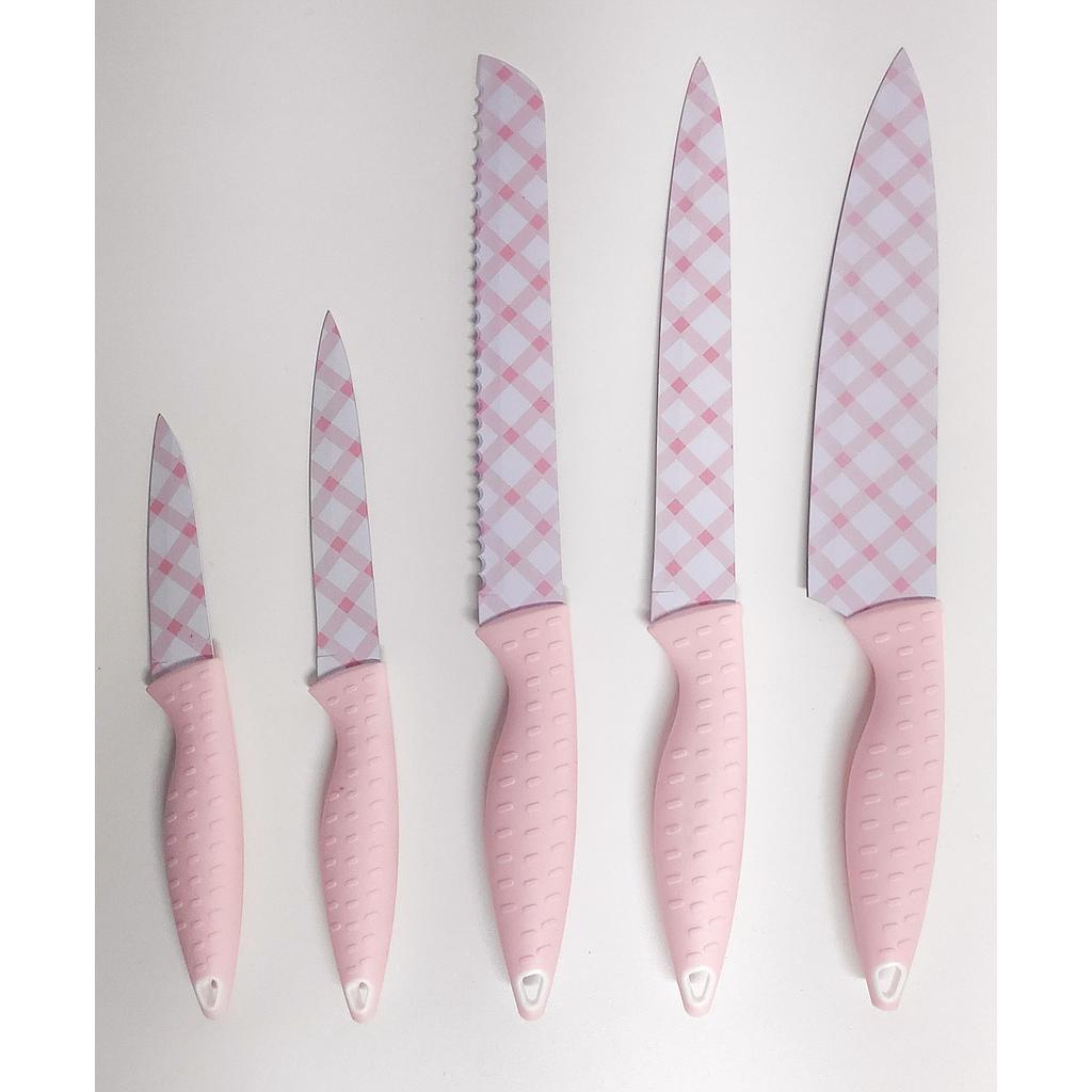 SET CUCHILLOS 5PZS ROSADO 2HM21-19RO