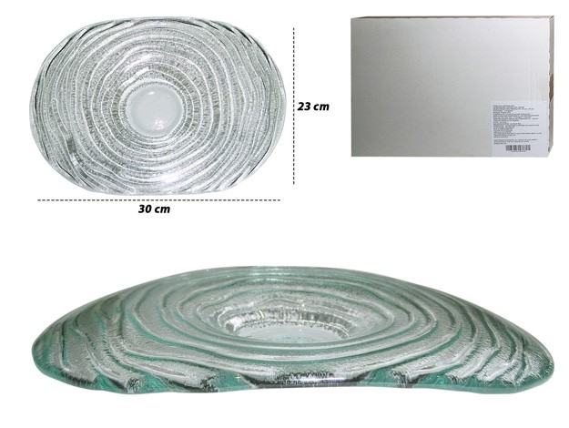 PLATO DECORATIVO VIDRIO 365658 (23 x 4 x 30cm)