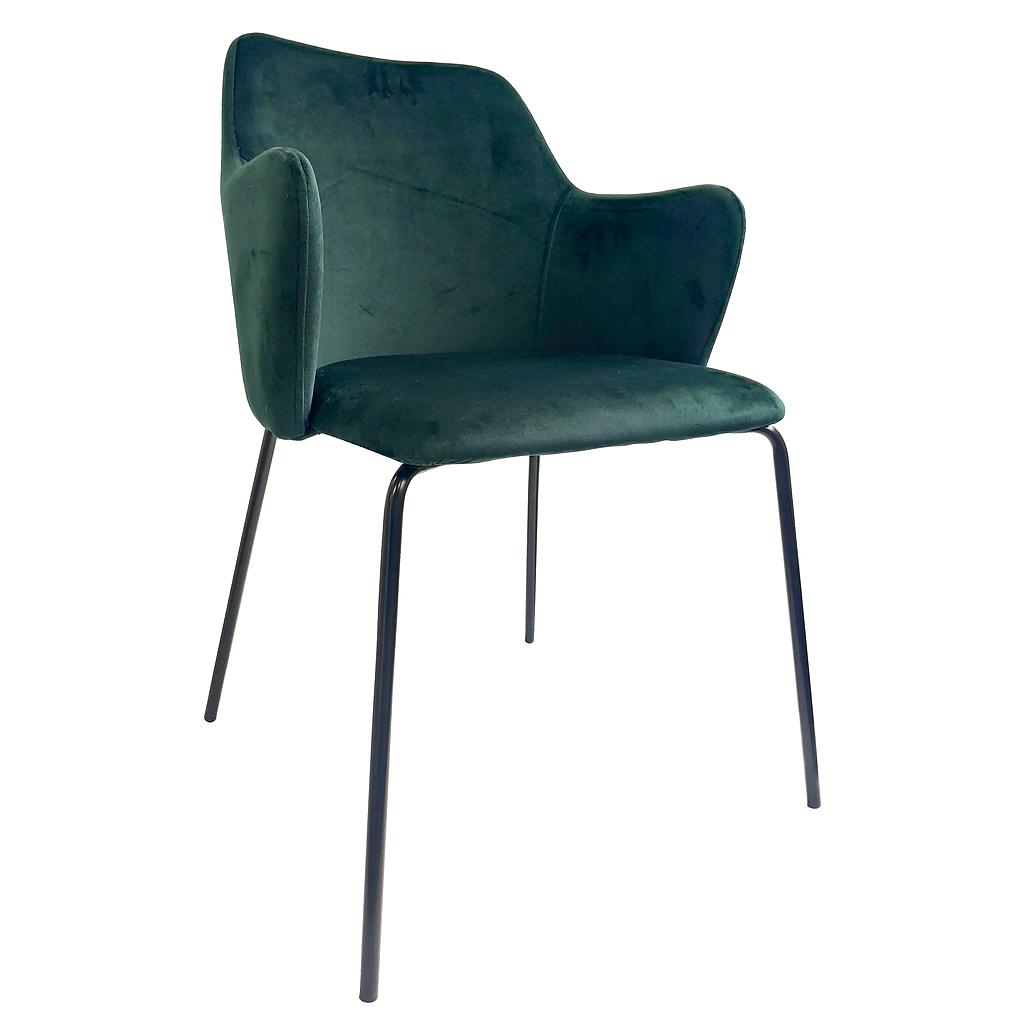 SILLA FIGARO TERCIOPELO VERDE PATAS NEGRAS X14-N20-17-GR/1