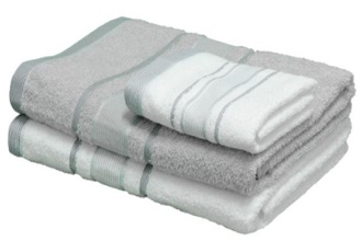 SET TOALLAS GABY GRIS BLANCO 3PZS 22469530 (140 x 70 / 40 x 70cm)