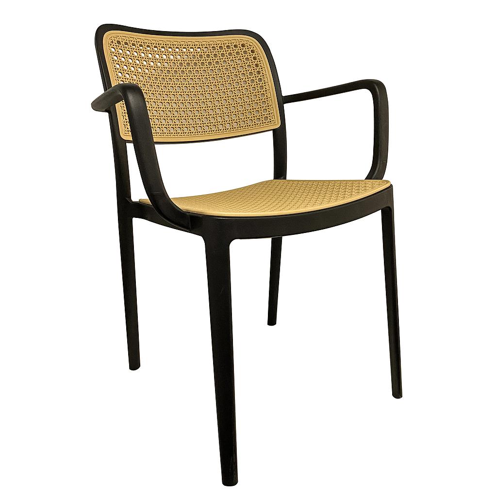 SILLA PORTOBELO CON APOYA BRAZOS NEGRO CS-065ANG