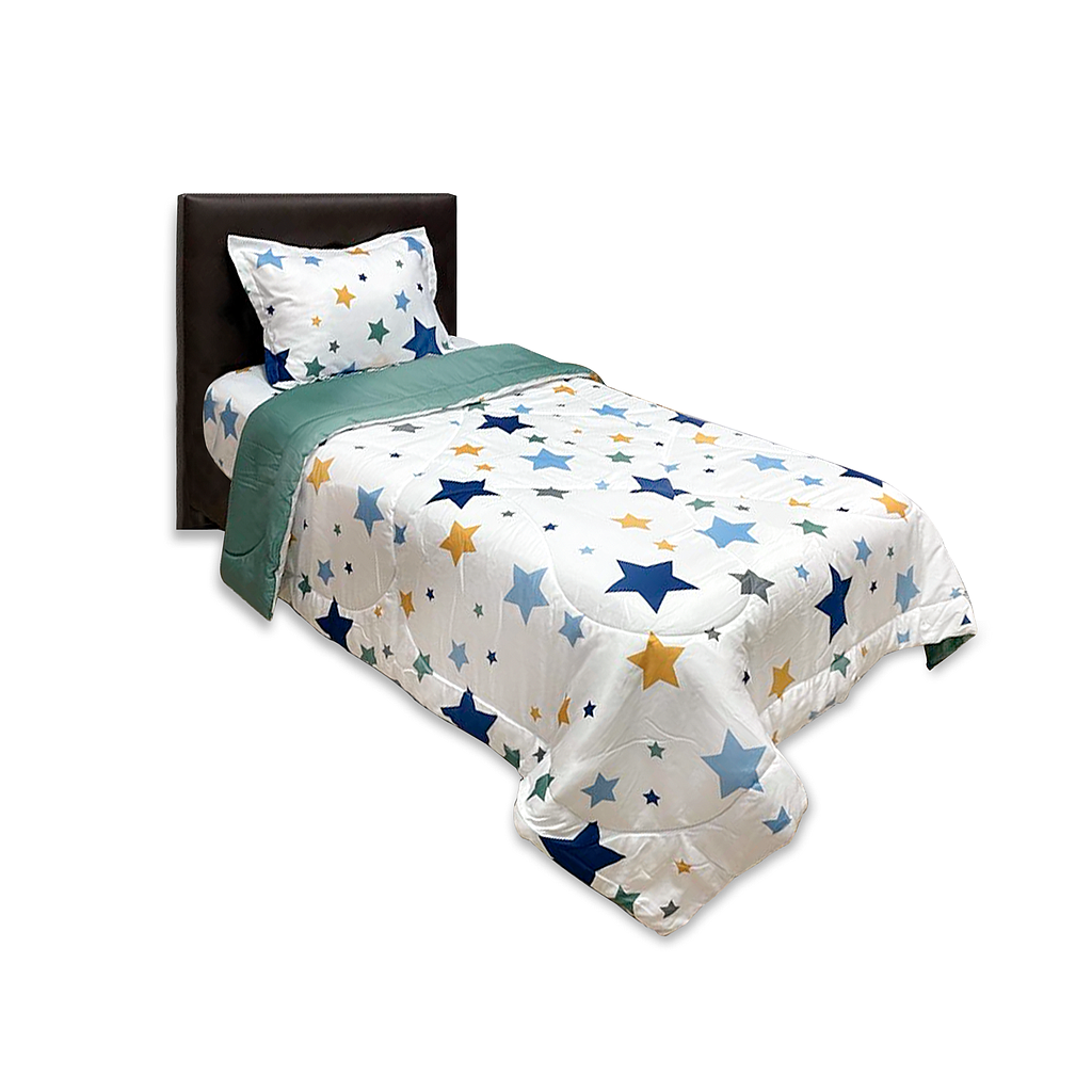 EDREDON MICROFIBRA NINOS DISENO ESTRELLAS 22470294 (1 1/2plz)