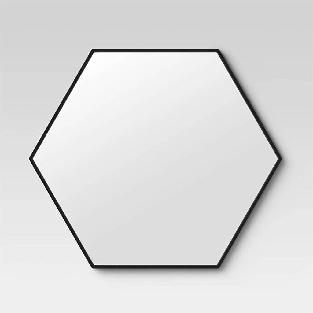 ESPEJO MOD. HEXAGONAL MARCO DE ALUMINIO NEGRO LWM0940-7-NG (60 x 53.3cm)