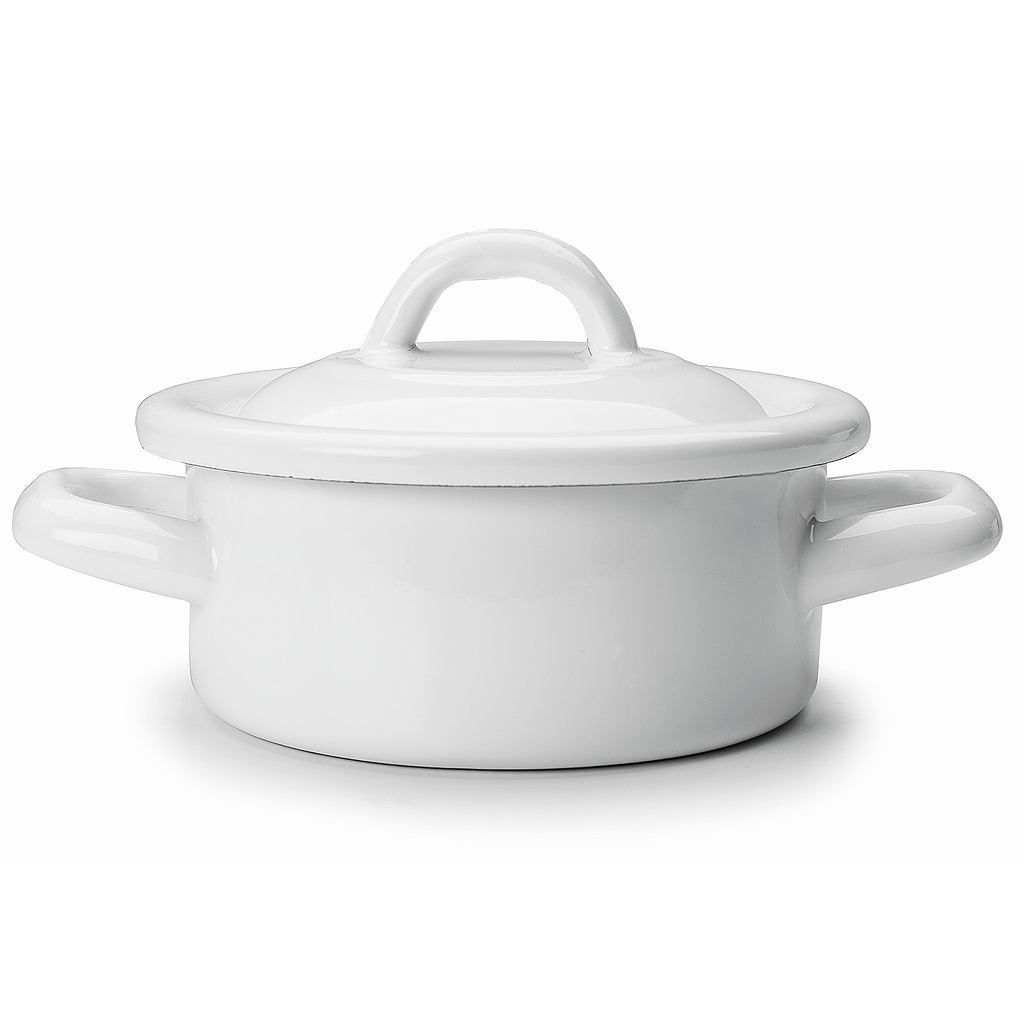 CACEROLA RECTA CON TAPA BLANCA IB 902712 (12cm)