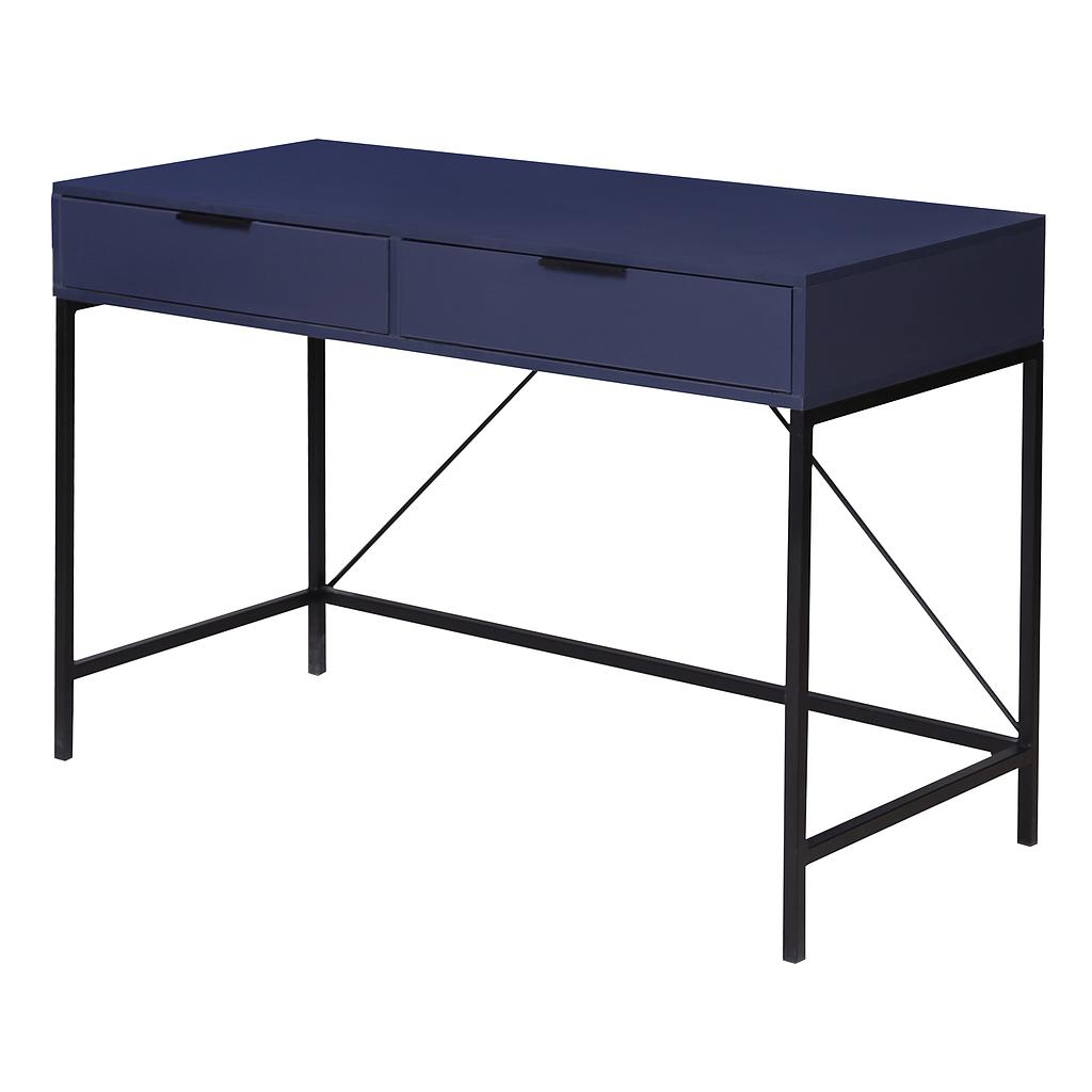 ESCRITORIO INDUSTRIAL AZUL MARINO PATAS NEGRAS 2 CAJONES 08-DBM-1 (120 x 50 x 76cm)