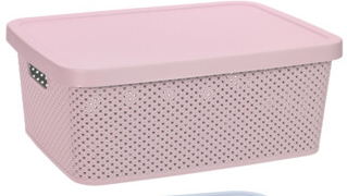 CAJA CONTENEDORA ROSADO 027100050R (27 x 21.5 x 15cm)