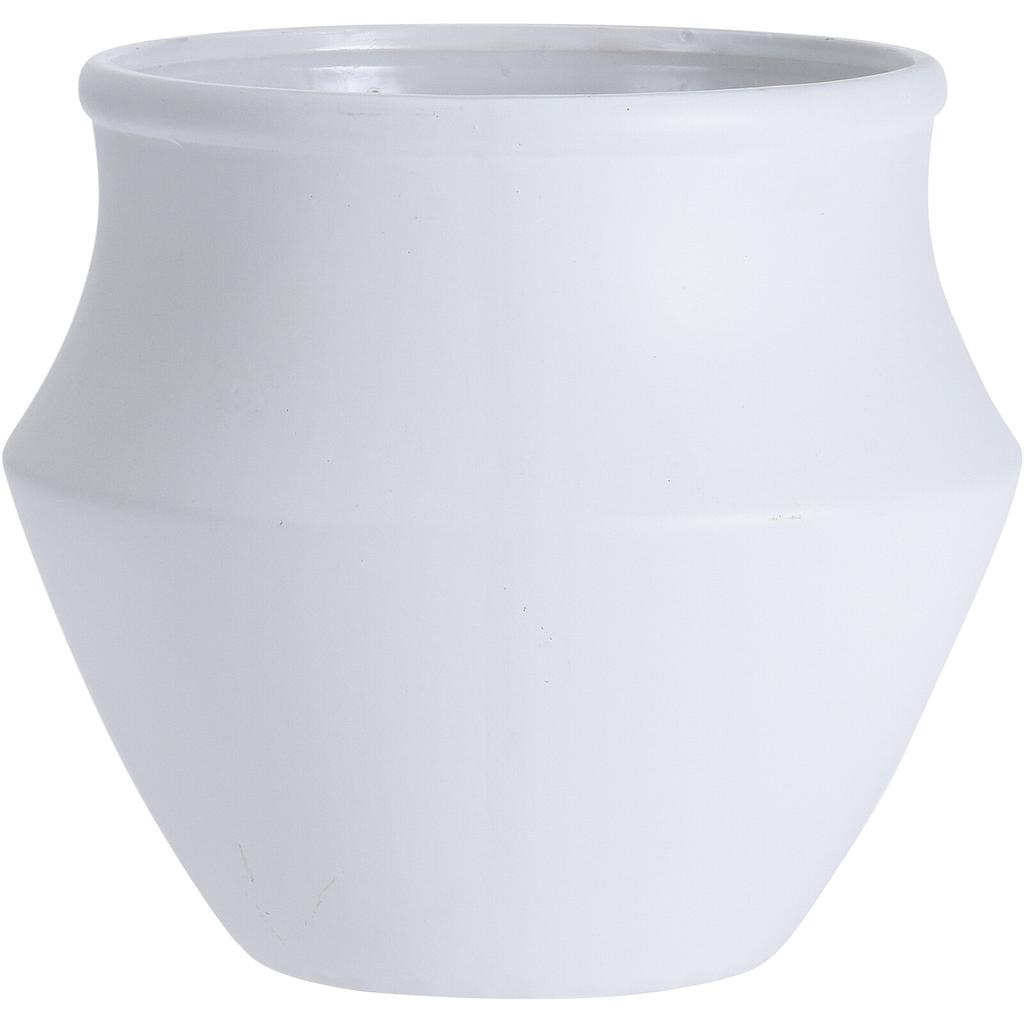 MACETERO REDONDO TERRACOTA BLANCO 095004210 (21 x 21 x 18cm)