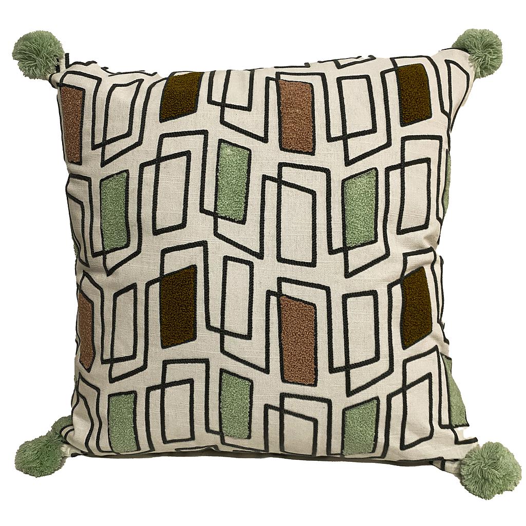 COJIN ALGODÓN BORDADO CONEXIONES DE COLORES PDD-CC-2201-46 (46 x 46cm)