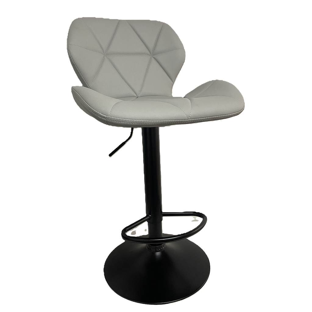 TABURETE EDISON GRIS CLARO BASE NEGRA CS-B006GCB (75cm)