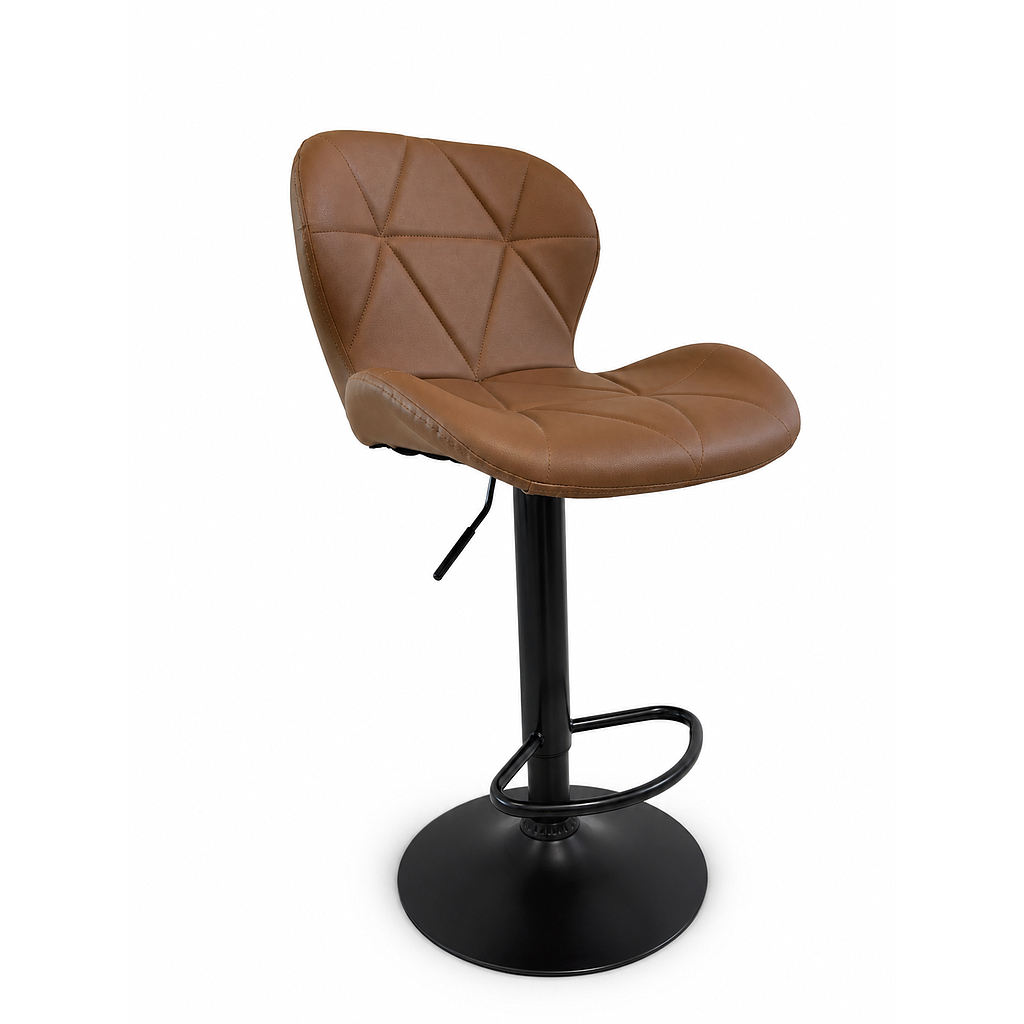 TABURETE EDISON MARRON BASE NEGRA CS-B006MRB (75cm)