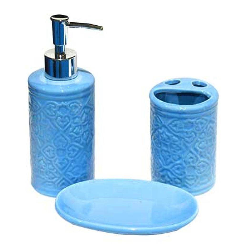 SET ACCESORIOS DE BANO CELESTE 3PZS 526142