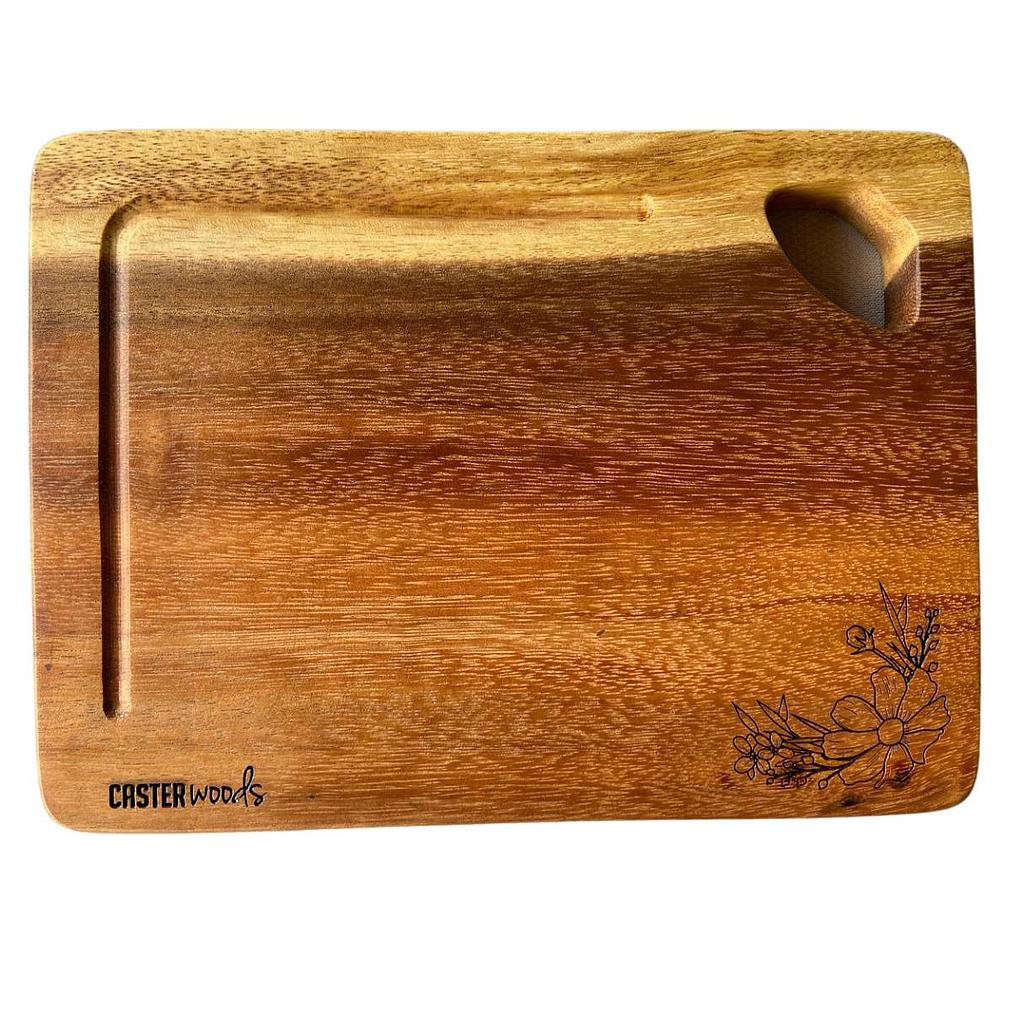 TABLA PICAR MADERA MINI FLORES CAS-29TPMINIFLORES (30 x 20 x 2.5cm)